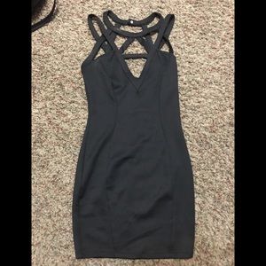 Windsor black cage top bodycon dress